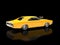 Yellow muscle car - black showroom