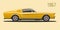 Yellow muscle car in vector