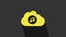 Yellow Music streaming service icon isolated on grey background. Sound cloud computing, online media streaming, song