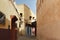 Yellow narrow streets of the Meknes medina. Meknes is one of the four Imperial cities of Morocco and the sixth largest city by