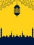 Yellow and navy blue islamic banner