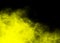 yellow nebula in left corner on black background