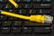 Yellow network cable cutted off