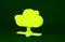 Yellow Network cloud connection icon isolated on green background. Social technology. Cloud computing concept