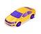 Yellow new compact car vector cartoon illustration