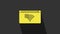 Yellow No Internet connection icon isolated on grey background. No wireless wifi or sign for remote internet access. 4K