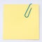 Yellow Note Paper With Paper Clip