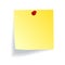 Yellow note with red push pin