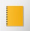 Yellow notebook on white background blank paper cover vector i