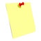 Yellow Notice Paper with Pin