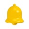 Yellow notification bell. Concept of new notification for social media reminder. 3d rendering