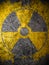 yellow nuclear warning symbol