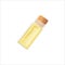 Yellow Oil empty phial with cork, tranparent icy-white vial, scent bottle, medicine bottle, jar