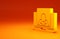 Yellow Online psychological counseling distance icon isolated on orange background. Psychotherapy, psychological help