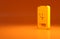 Yellow Online psychological counseling distance icon isolated on orange background. Psychotherapy, psychological help