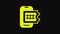 Yellow Online ticket booking and buying app interface icon isolated on black background. E-tickets ordering. Electronic