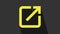 Yellow Open in new window icon isolated on grey background. Open another tab button sign. Browser frame symbol. External