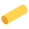 Yellow optic cable icon, isometric style