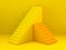 Yellow and orange abstract stairs 3D