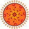 Yellow and Orange Flower Sun Decorative Vector