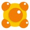 Yellow and orange molecules icon