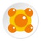 Yellow and orange molecules icon circle