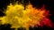 Yellow Orange Red Color Burst - Multiple colorful smoke explosions fluid alpha