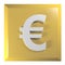 Yellow - Orange square push button Euro currency symbol - 3D rendering illustration