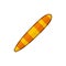 Yellow orange surfboard icon, flat style