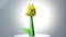 Yellow origami tulip flower.