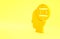 Yellow Orthodox jewish hat icon isolated on yellow background. Jewish men in the traditional clothing. Judaism symbols