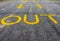 Yellow out pavement marking