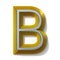 Yellow outlined font letter B 3D