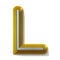 Yellow outlined font letter L 3D