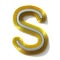 Yellow outlined font letter S 3D