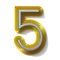 Yellow outlined font Number 5 FIVE 3D