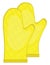 Yellow oven mittens, icon