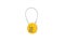 Yellow padlock with number combination on white background