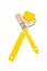 Yellow paintbrush and paintroller