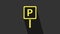 Yellow Parking icon isolated on grey background. Street road sign. 4K Video motion graphic animation