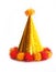 Yellow party hat on white