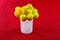Yellow passionfruit bubblegum lollipops