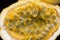 Yellow passionfruit closeup