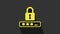 Yellow Password protection and safety access icon isolated on grey background. Lock icon. Security, safety, protection