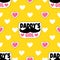 Yellow pattern with hearts and funny stickers for woman.