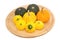 Yellow Patty Pan And Pumpkin on the tray