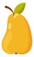 Yellow pear icon. Ripe fruit from garden tree