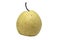 Yellow pear, rough skin on a white background