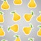 Yellow pears on grey