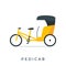 The Yellow Pedicab. Isolated Vector Illustration